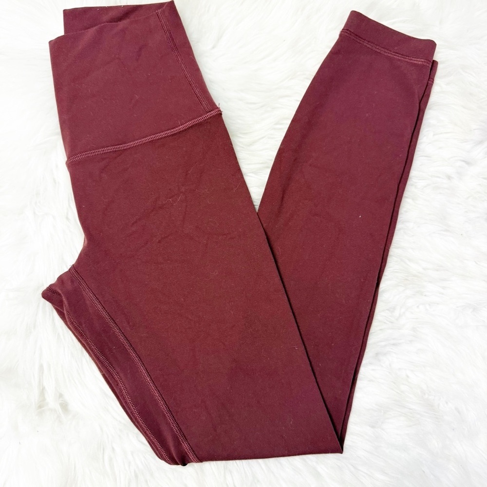 Lululemon Wunder Under Leggings Burgundy Size 2 26” Inseam
